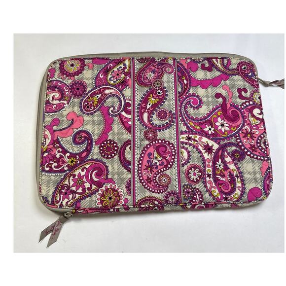 Vera Bradley Paisley Meets Plaid Softshell Computer Laptop Sleeve Case Retired - Picture 8 of 10